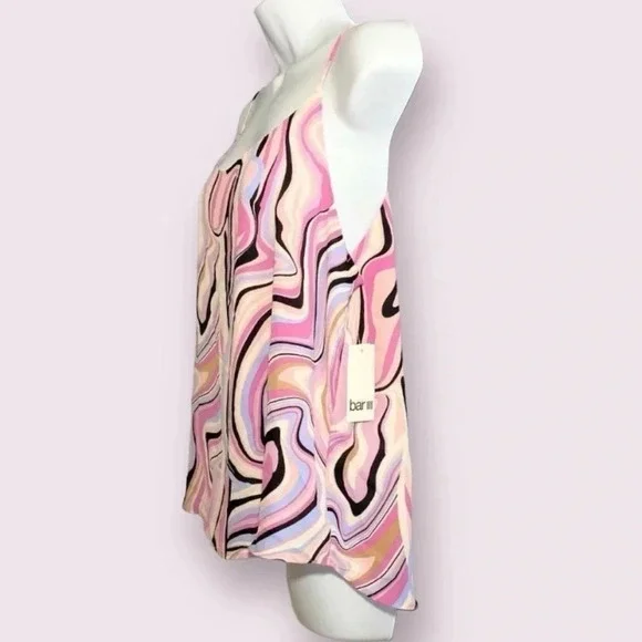Bar III Pink Swirl Print Tank Top Blouse size L NWT - Picture 3 of 6
